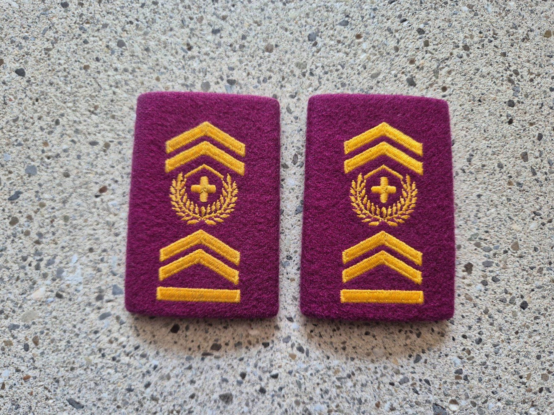 Schweizer Armee Placchette & Badge:  Gradabzeichen Patten Set Hauptadjutant Logistik – Nuovo e nell'imballaggio originale da Riedholz venduto da fr_sIruP