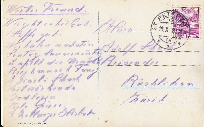 Ansichtskarten: Schönengrund Käsern Gasthaus 1938 – Gebraucht aus Emmenbrücke von teestube 1