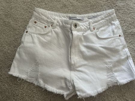 Bershka weissi Jeans Shorts, used Look, Gr. 38, Sommer Sale!