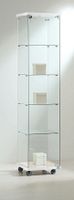 Glasvitrine, ESG Glas, Weiss, LED (B.40cmxT.40cmxH.181cm)