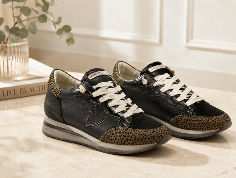 Scarpe da donna: Damen-Sneaker "Philippe Model" mit Leo-Details – Usato da Walzenhausen venduto da Jana013