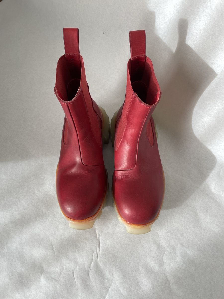 Rick Owens Scarpe da uomo: Rick Owens Bozo Beetle Tractor Boots / Rot – Usato da Adliswil venduto da sel_s6cw 4