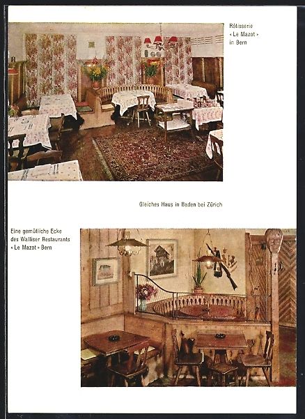 Cartes postales: Bern, Restaurant Le Mazot, Bärenplatz 5 – D'occasion à Berlin par bartko-reher