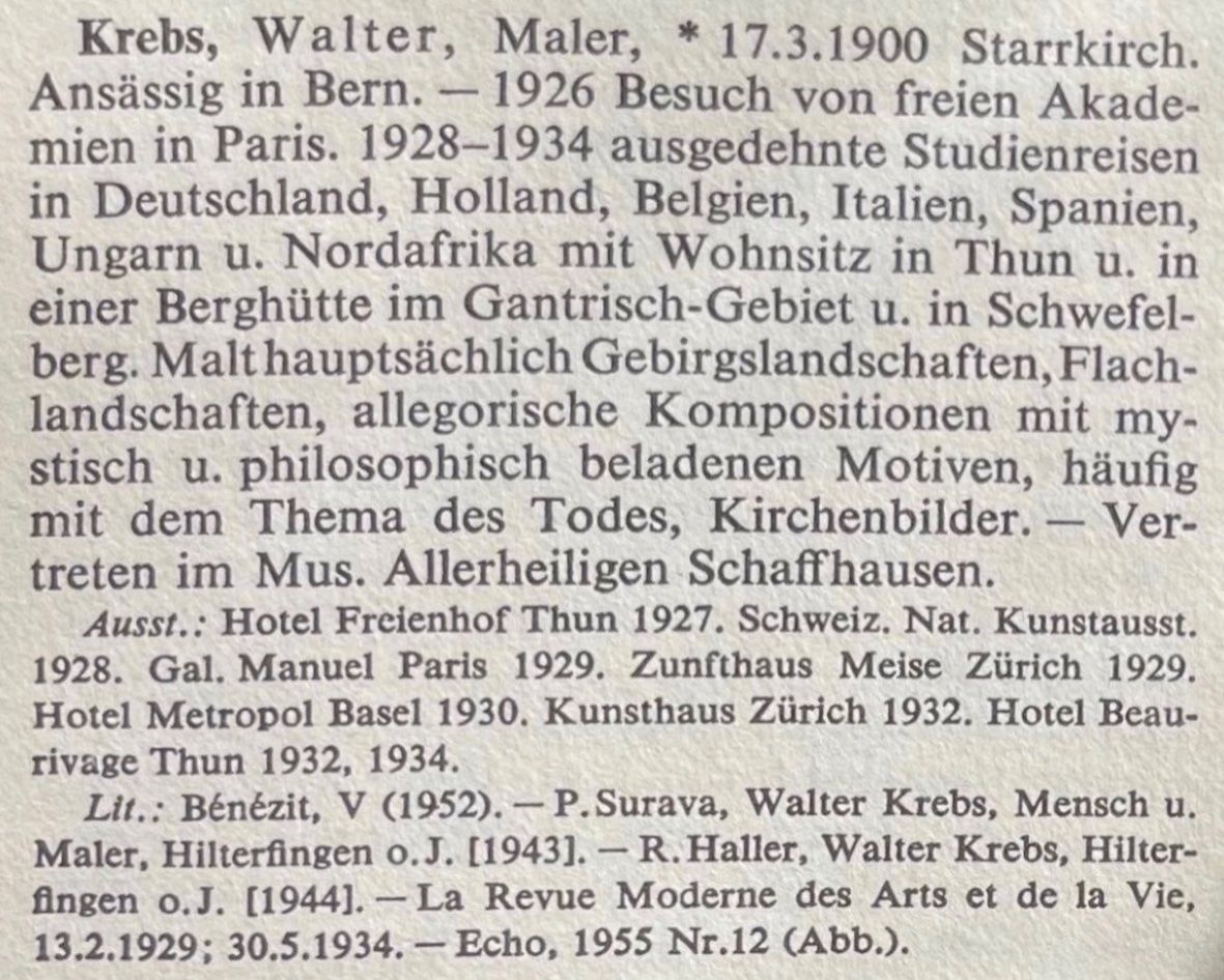 Gemälde: Krebs Walter (1900-1965) – Gebraucht aus Grosshöchstetten von Perle1951 4