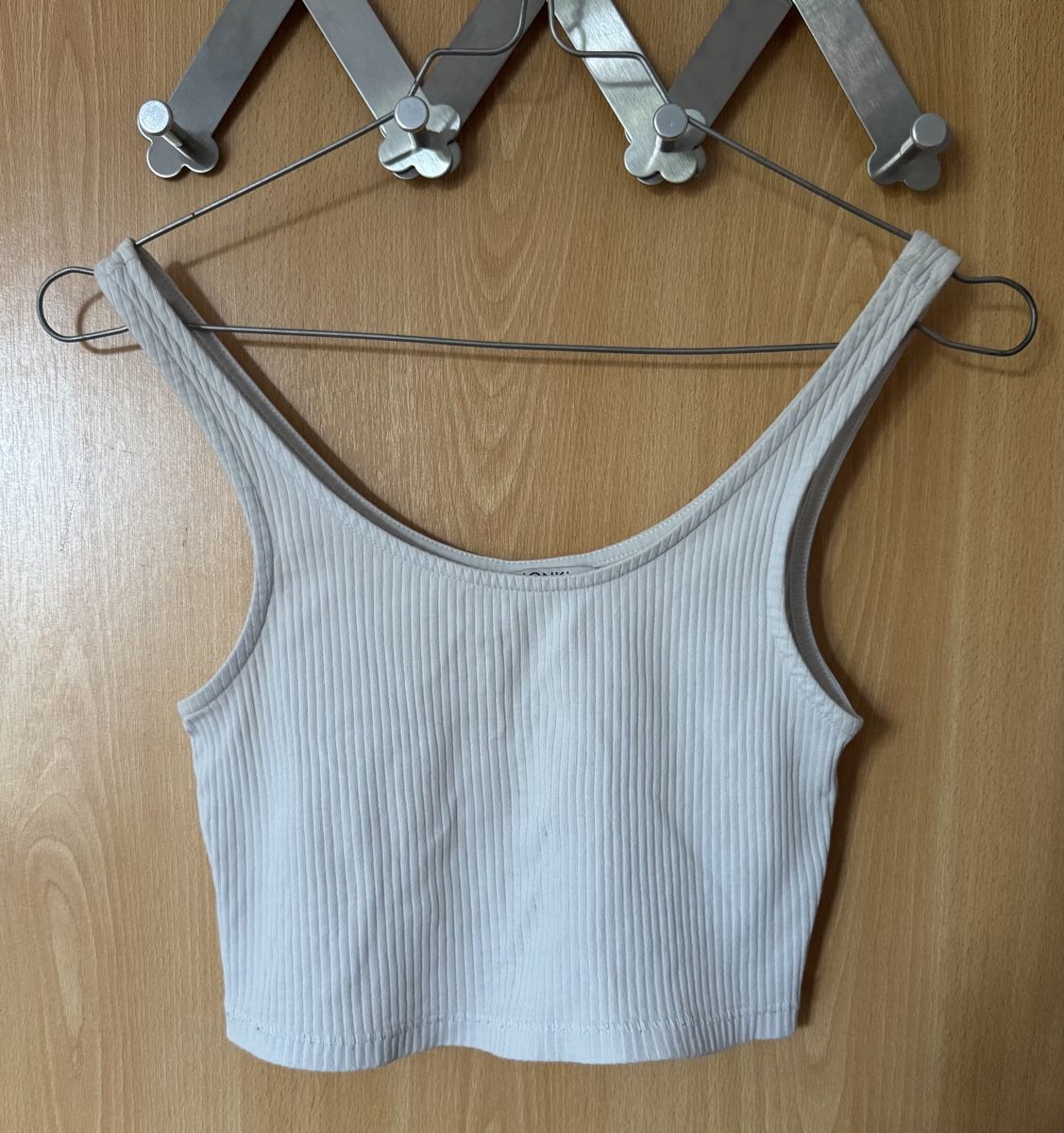 Tops: Crop Top côtelé blanc – Gebraucht aus Ins von maximal_30CHF