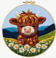 DIY-Stickerei-Set-Highland-Kuh-Geschenk-Dekoration-Sticken