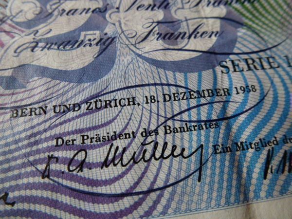 Banknoten: ++ 20.- Franken 18. Dezember 1958 – Gebraucht aus Walkringen von Casablanca777 1