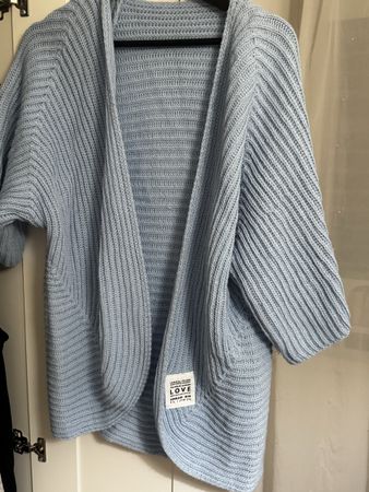 Damen Strickjacke hellblau weit geschnitten guter Zustand