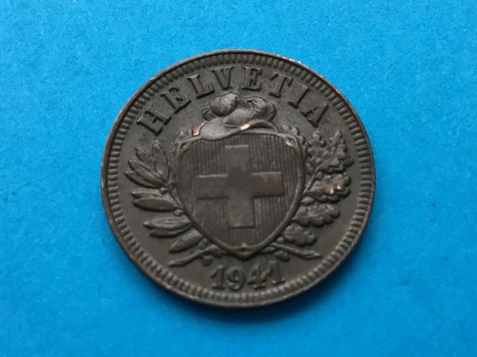 Tutti le monete: 2 Rappen 1941 VZ ungereinigt – Usato da St. Margrethen SG venduto da alfapeugeot10