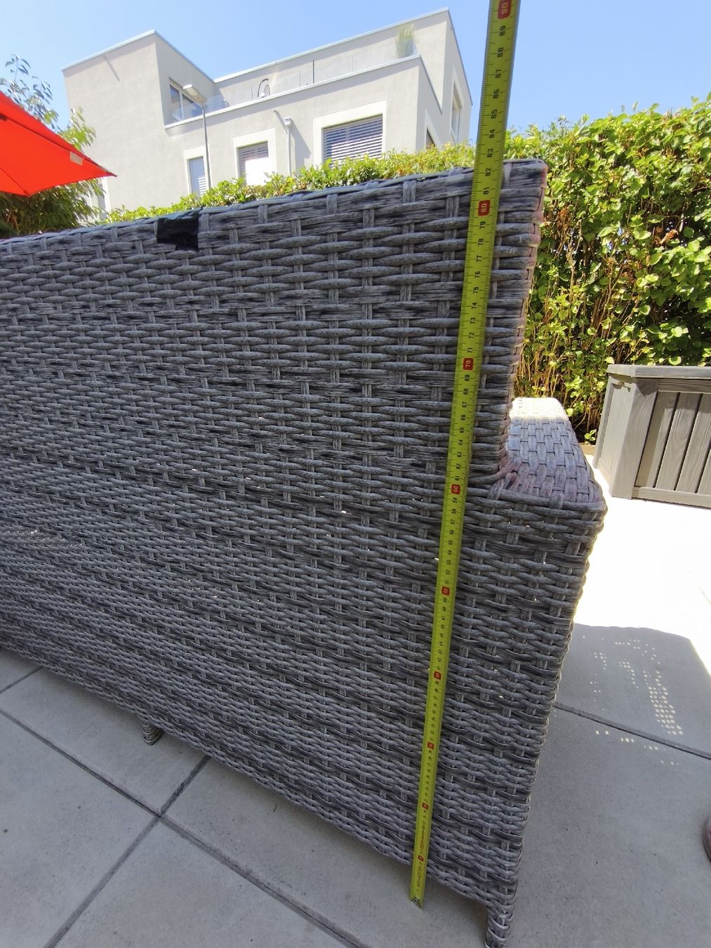 Sedie a sdraio: Garten Lounge Polyrattan Grau L-Form mit Massen 230cm – Usato da Sirnach venduto da Atomheart1 9