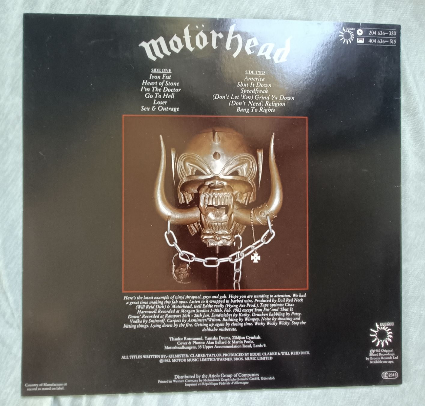 Schallplatten: MOTÖRHEAD - Iron Fist LP – Gebraucht aus Luzern von cryptonic79 1