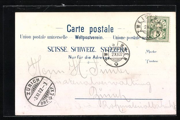 Cartoline postali: Zweisimmen, Hotel Krone, Der Simmenfall, – Usato da Berlin venduto da bartko-reher 1