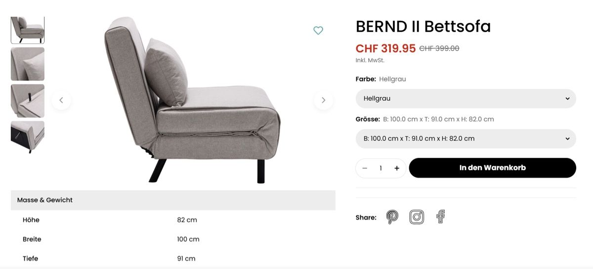 Divani: Bettsofa von Micasa – Usato da Fislisbach venduto da eksothrm 2