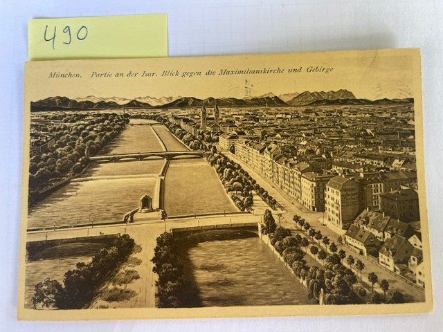 Cartoline postali: Alte Ansichtskarte München Isar Maximilianskirche, 1914 – Usato da Niederwil AG venduto da dahu75