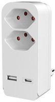 Mehrfachstecker 2×T13, 1×USB-C, 1×USB-A, weiss