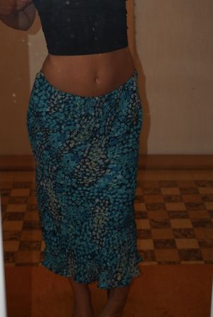 Vintage floral low rise midi skirt