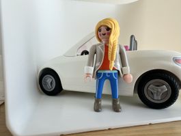 PLAYMOBIL Cabrio weiss/pink mit Fahrerin und Zubehör