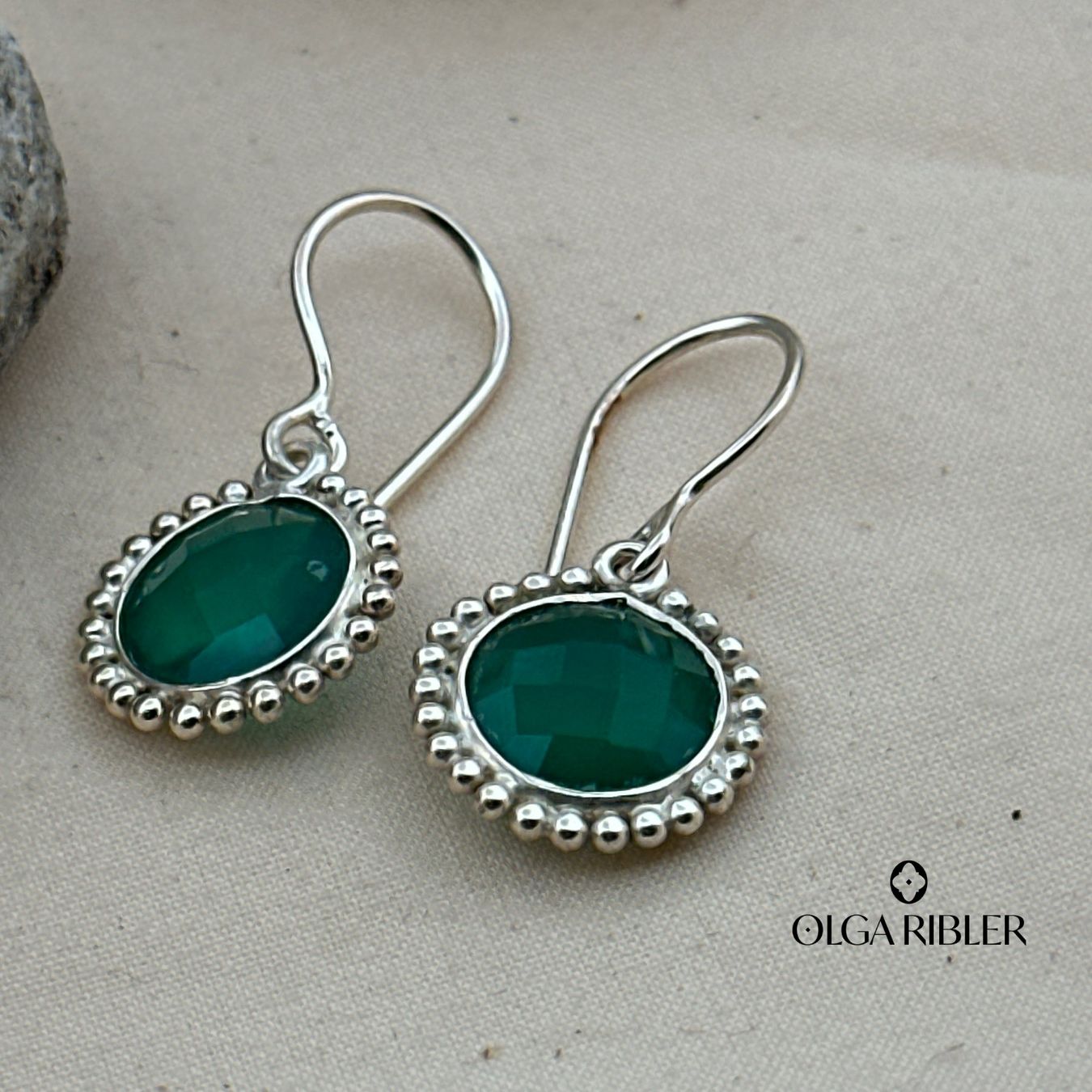 Olga Ribler Ohrringe & -stecker: Ohrhänger - grüner Onyx - Silber 925 – Neu (gemäss Beschreibung) aus Luzern von Schmuckoutlet 4