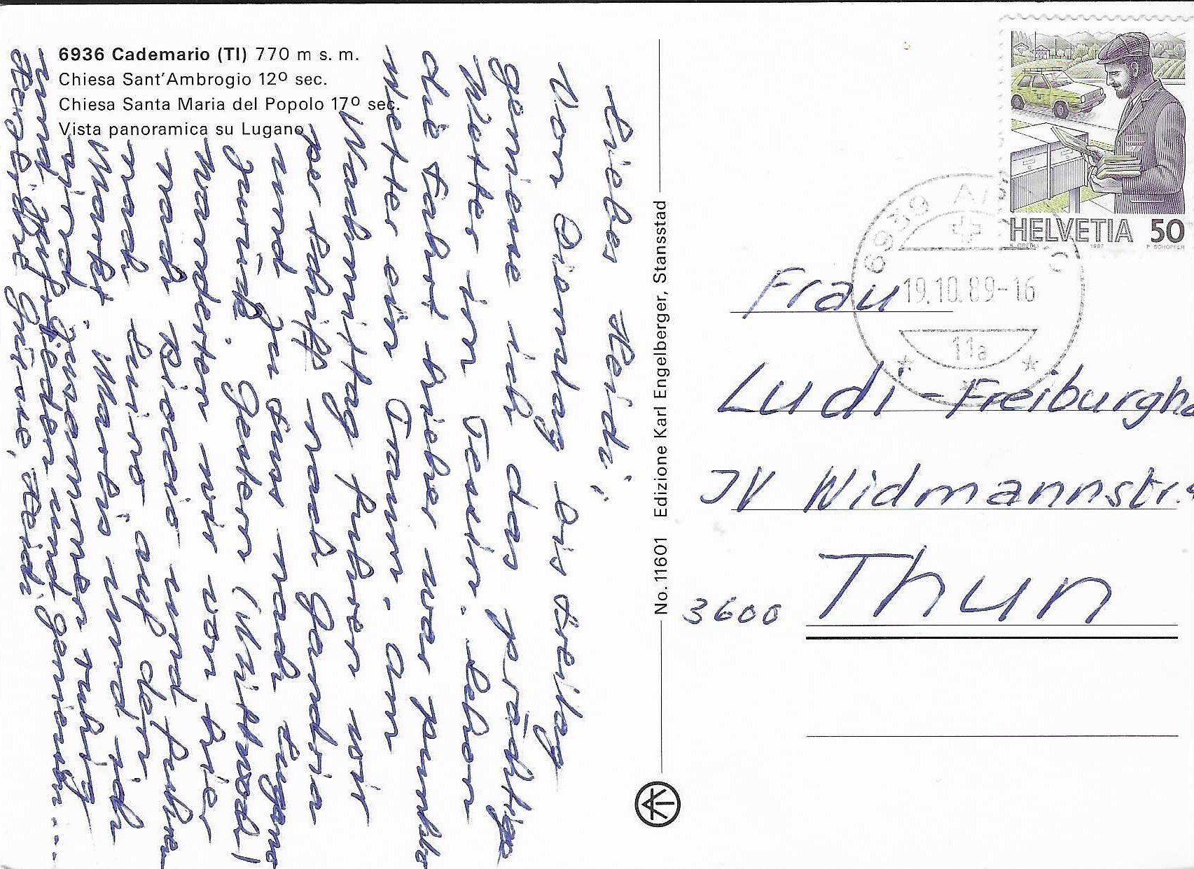 Cartoline postali: Cademario TI – Usato da Rothrist venduto da Stranglehold 1