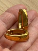 Luxus Elegante Creolen Edelstahl Ohrstecker Farbe Gold