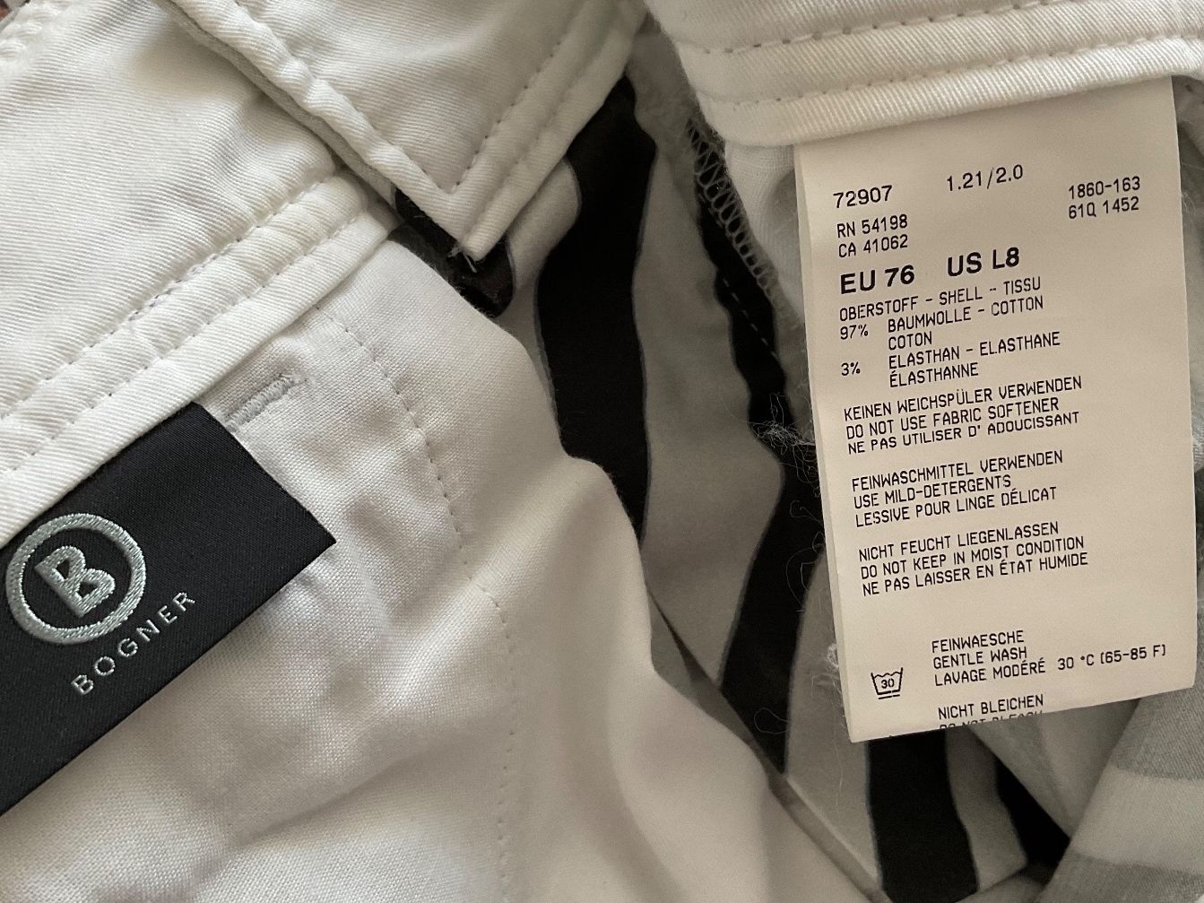 Bogner Jeans: BOGNER Jeans Hose Gr 38 schwarz/weiss – Usato da Urdorf venduto da alda02 9
