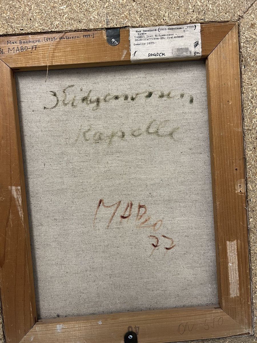 Dipinti: Max Bosshard Gemälde Kappel drei Eidgemossem – Usato da Hombrechtikon venduto da vespa1954 7