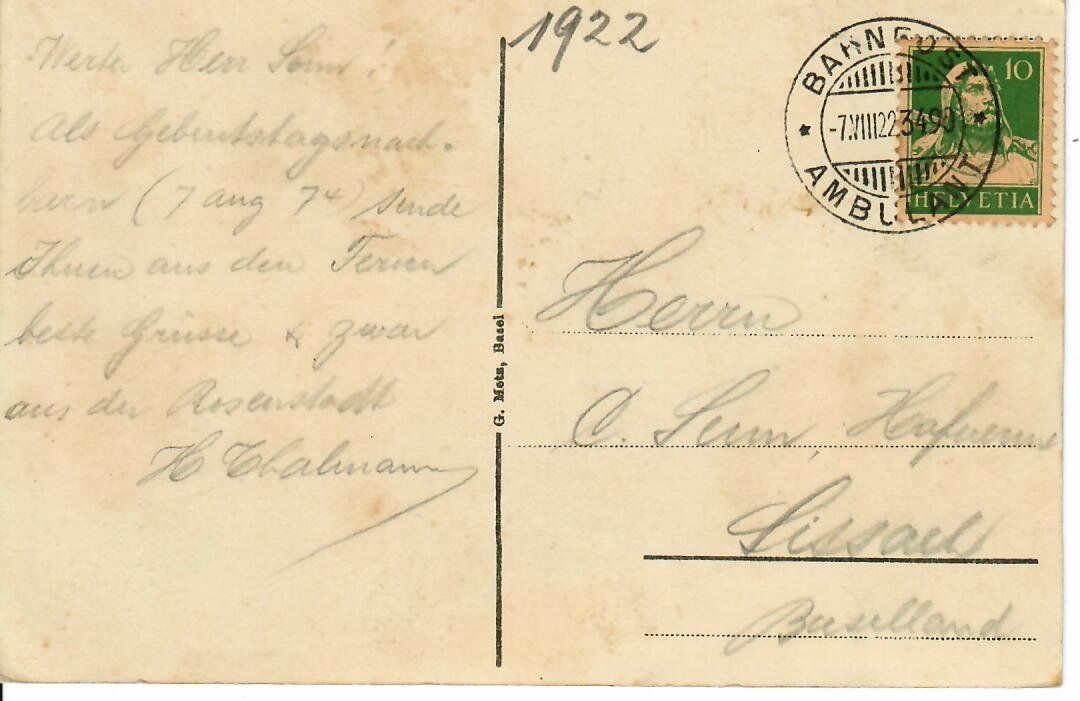 Cartoline postali: Rapperswil  1922 – Usato da Hochdorf venduto da Ziegel-16 1