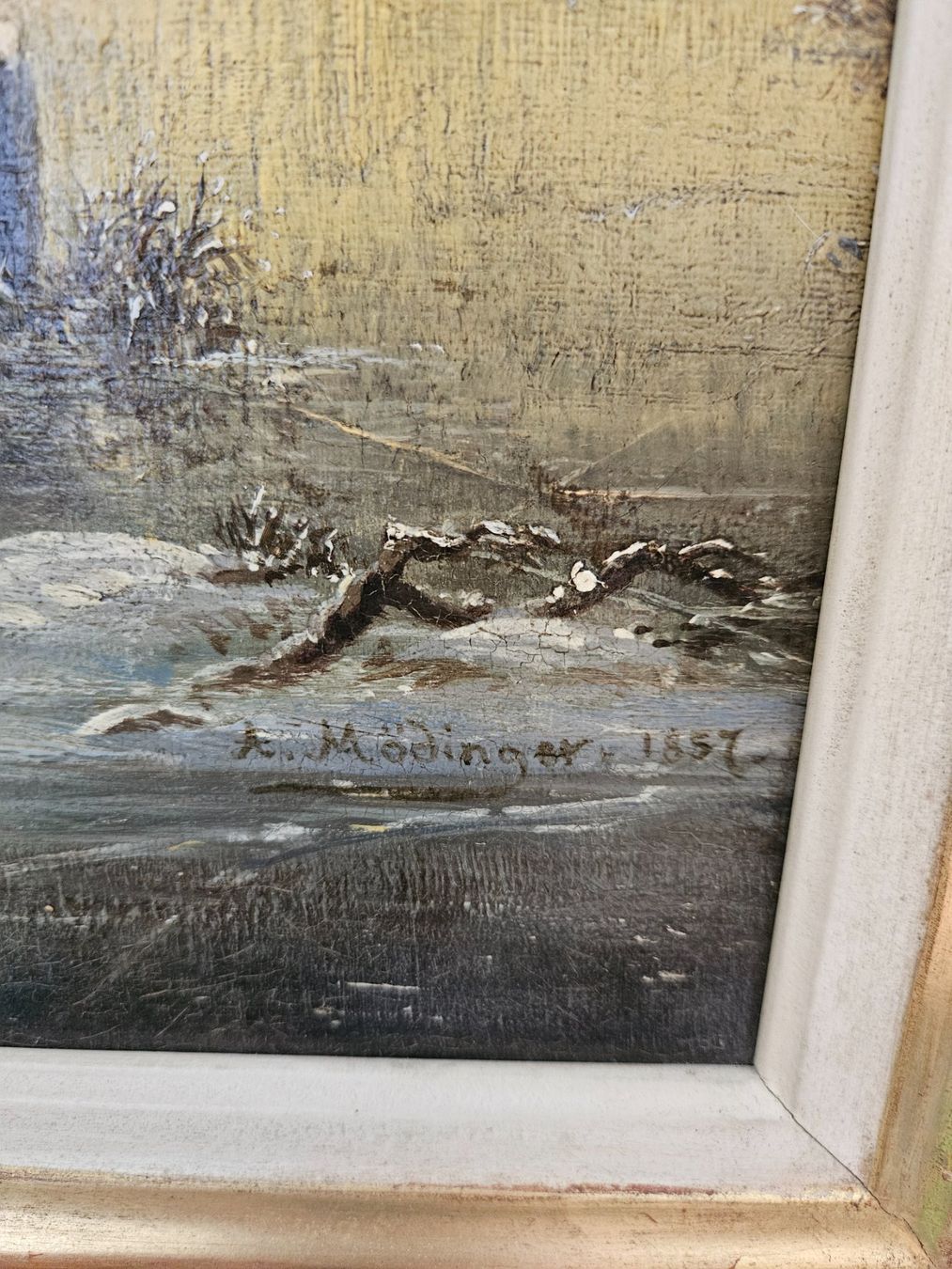 Dipinti: Ölbild von A. MÖDINGER 1857 – Usato da Oberiberg venduto da wuscheli99 1