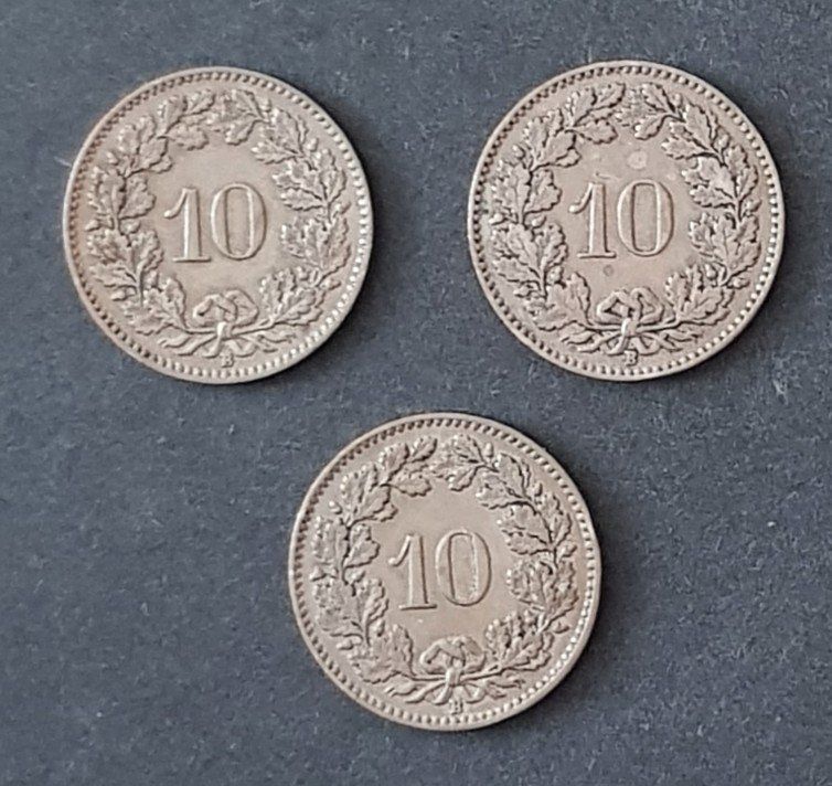 Tutti le monete: 10 Rappen 1926, 1927, 1928 – Usato da Winterthur venduto da Saba1972 1