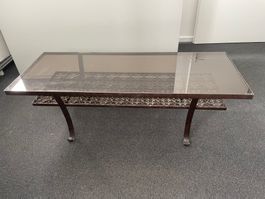 Metall Couchtisch mit Glasplatte
