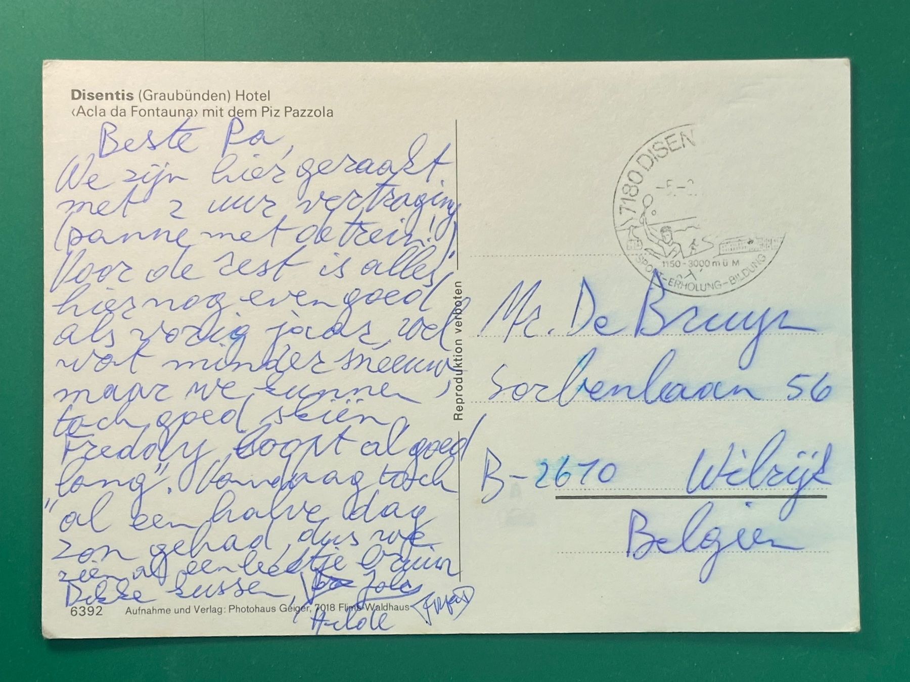 Cartoline postali: Disentis - Hotel Acla da Fontauna – Usato da Steg VS venduto da _vinci_ 1