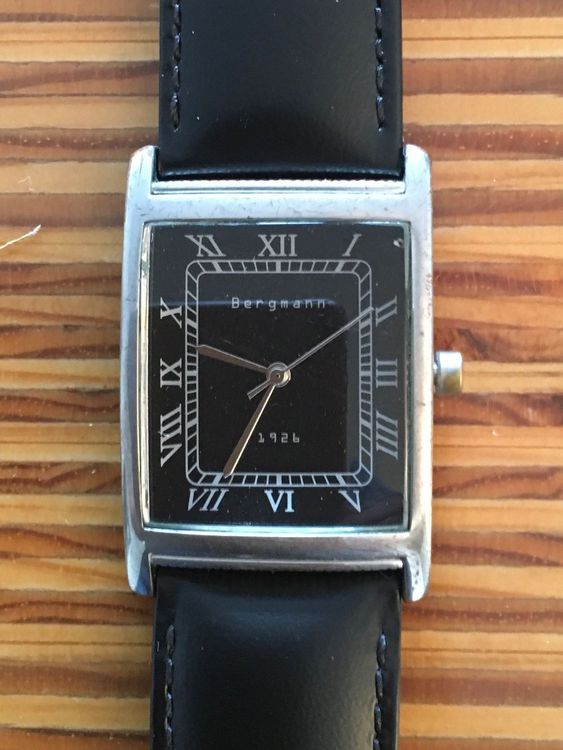 Wristwatch Cor Bergmann Uhr Bergmann Uhr Silber Blaues Zifferblatt