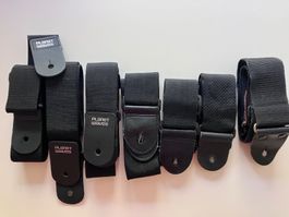 7 Stück Guitar straps Nylon black / Gurte für E-Gitarre