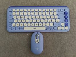 Logitech POP Icon Combo–Clavier+souris sans fil – CH – Lilac
