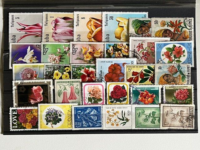 Tutti i francobolli: 30 timbres différents thématique fleur n°4 – Usato da Satigny venduto da buc_d7s5