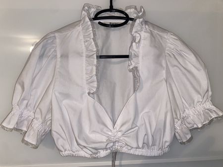 Dirndlbluse Distler weiss kurzarm Grösse 38