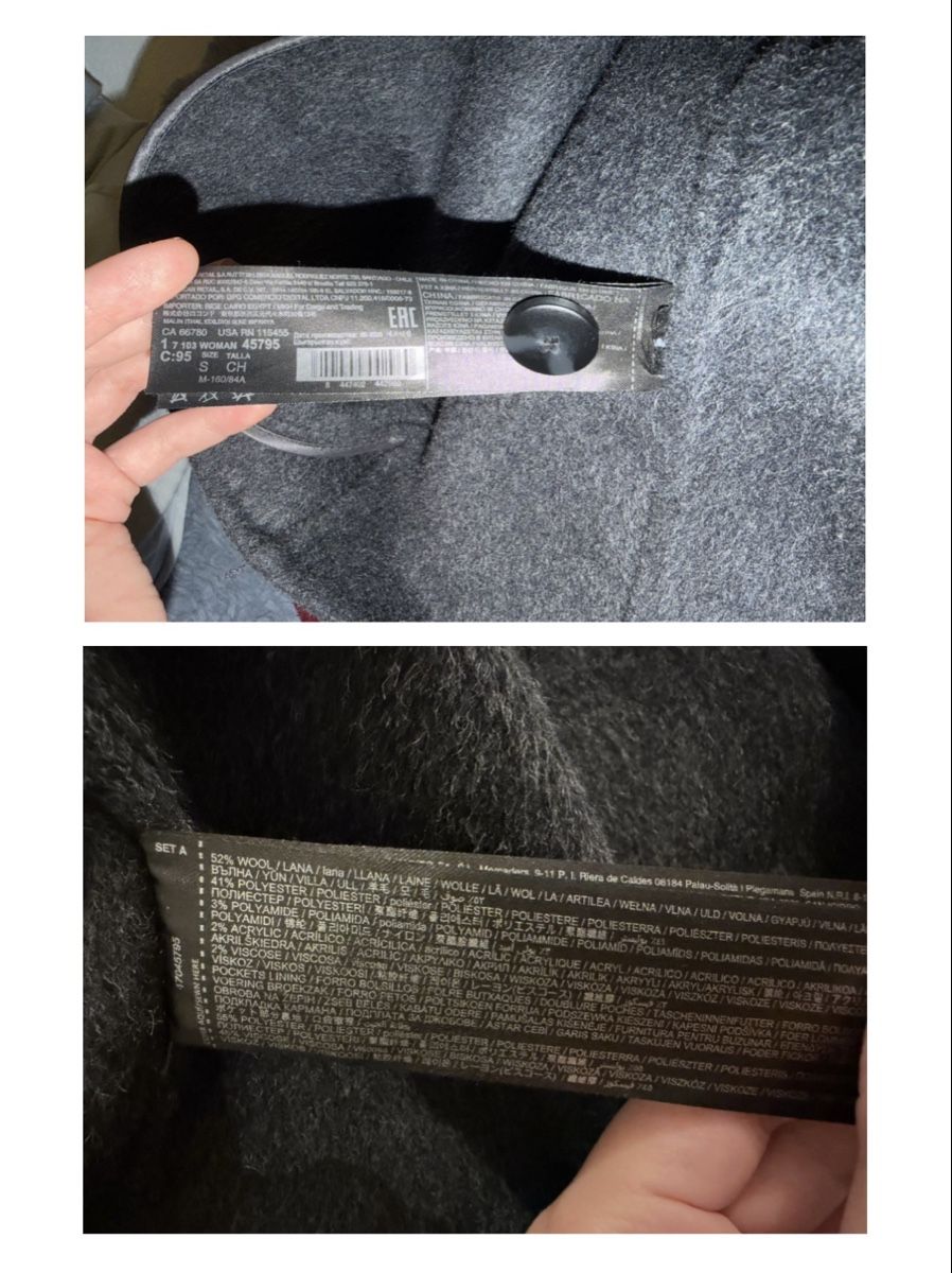 Mango Mäntel: Mango grey Handmade wool coat with high collar  – Neu (gemäss Beschreibung) aus Morges von sof_tlh5 5