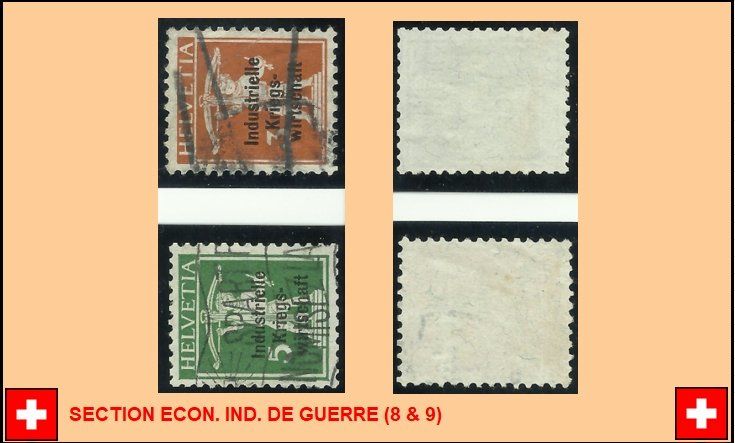 Tutti i francobolli: SECTION ECON. IND. DE GUERRE (8 & 9) – Usato da St-Maurice venduto da Pwillow