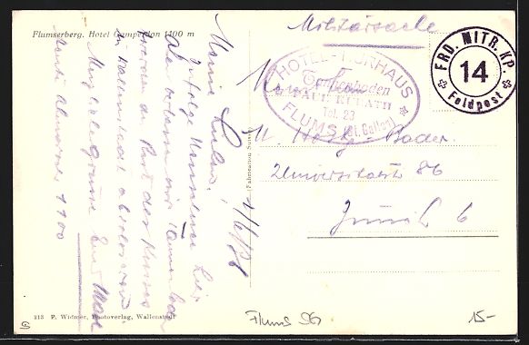 Ansichtskarten: AK Flumserberg, Hotel Gamperdon – Gebraucht aus Berlin von bartko-reher 1