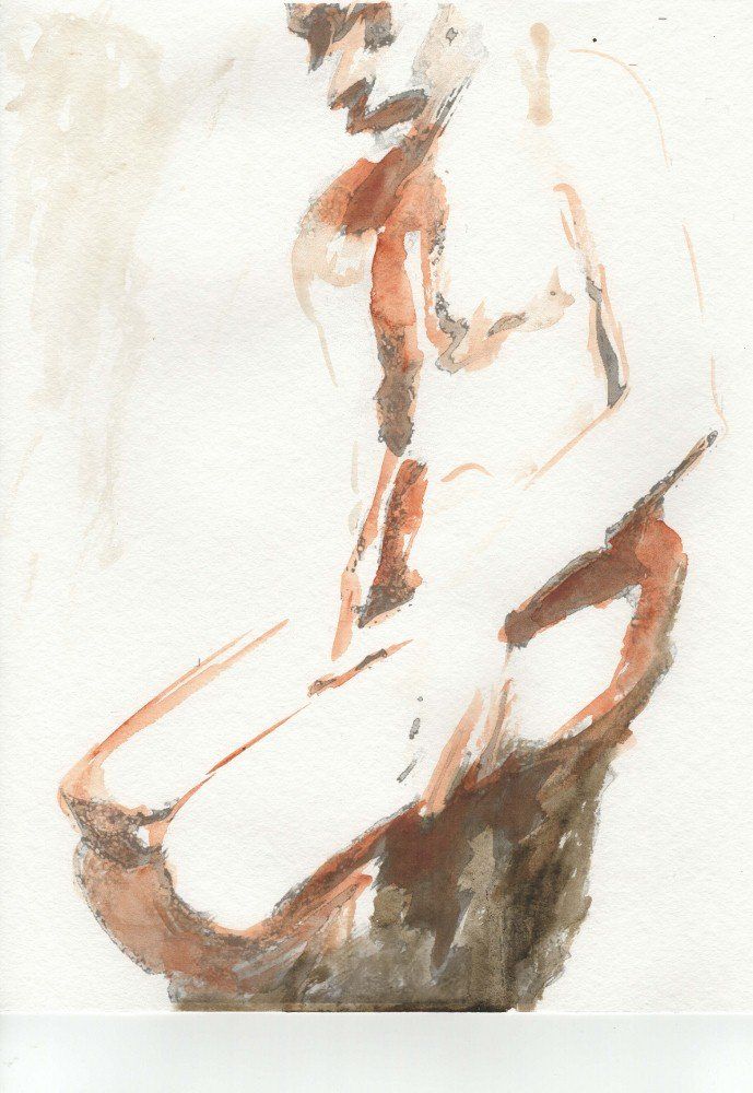Dipinti: Aquarell: Old man sitting side – Nuovo (secondo la descrizione) da Fribourg venduto da erw_68dx