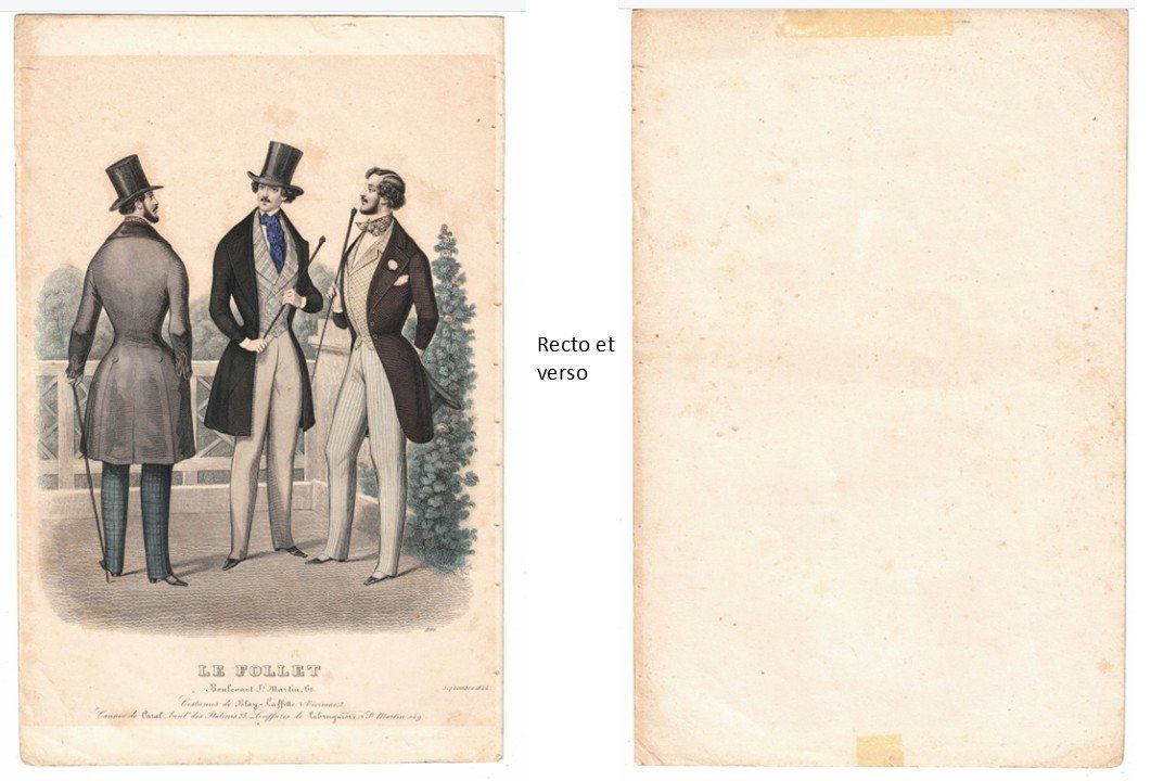 Grafica & Litografie: Lithographie de mode masculine. Le Follet – Usato da Nyon venduto da WHTF