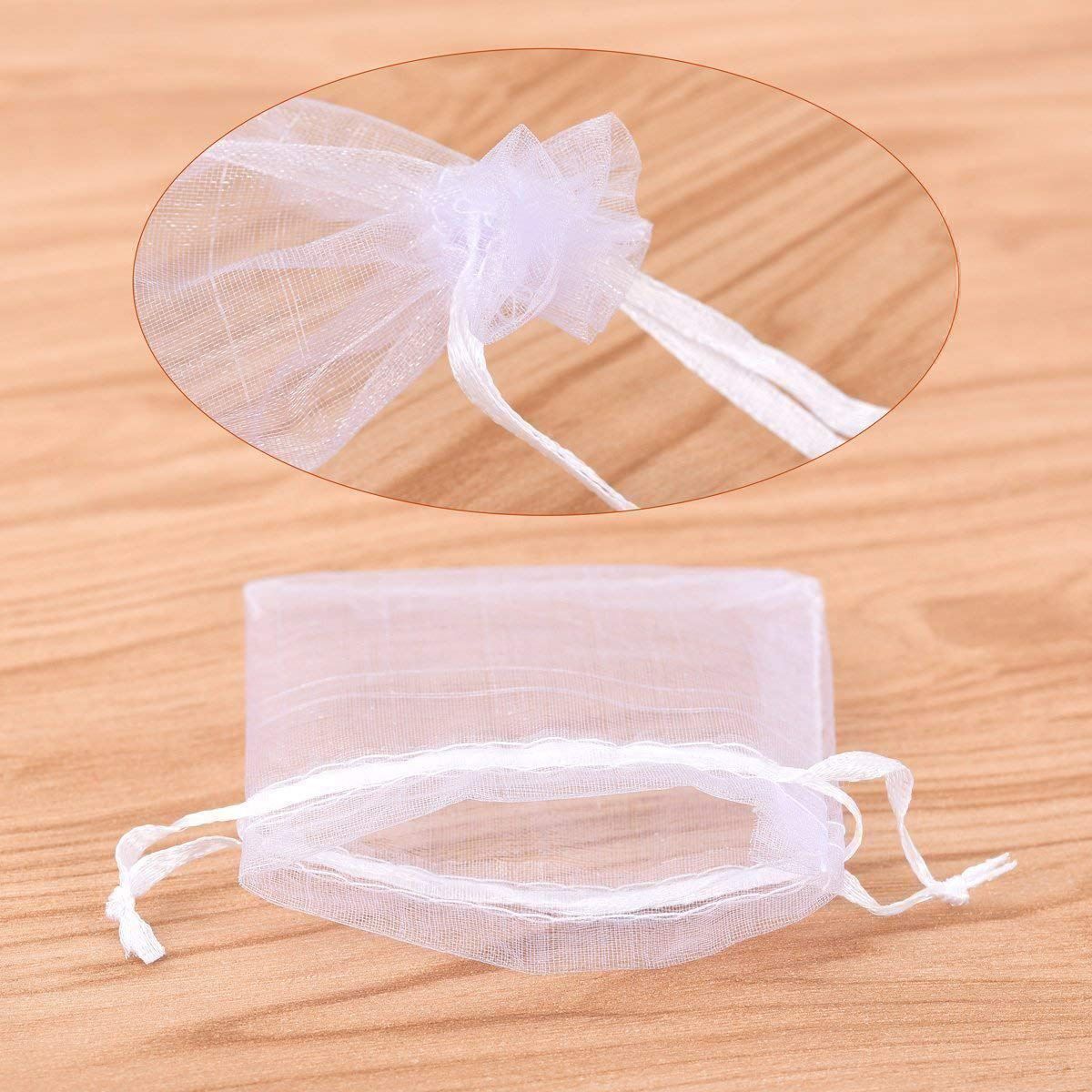 Stoffe: 100x Organzasäckchen 7x9cm Schmuckbeutel – Neu (gemäss Beschreibung) aus Thun von Newnewshop 3