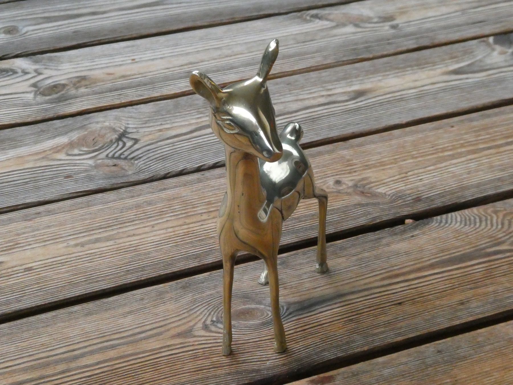 Statuette: junges Reh Messingguss poliert – Usato da Lüchingen venduto da Eeizo 1