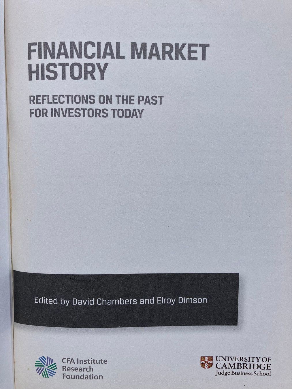 Libri: Financial Market History – Usato da Weggis venduto da Serger 2