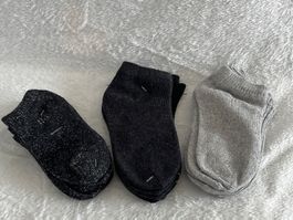 9 Paar Sneakersocken, Grau Schwarz