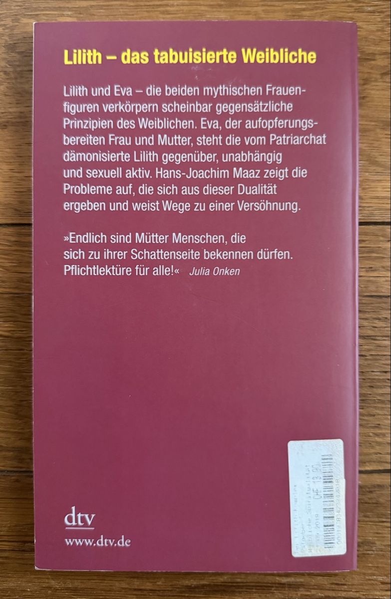 Libri: Der Lilith-Komplex von Hans-Joachim Haaz – Nuovo (secondo la descrizione) da Moosseedorf venduto da smushpuff 1