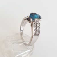 Silber Ring mit Zirkonia, 925 Silber, Gr. 18.3 mm,