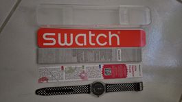 Swatch V8 Uhr, Damenuhr, Schwarz mit Glitzersteinen