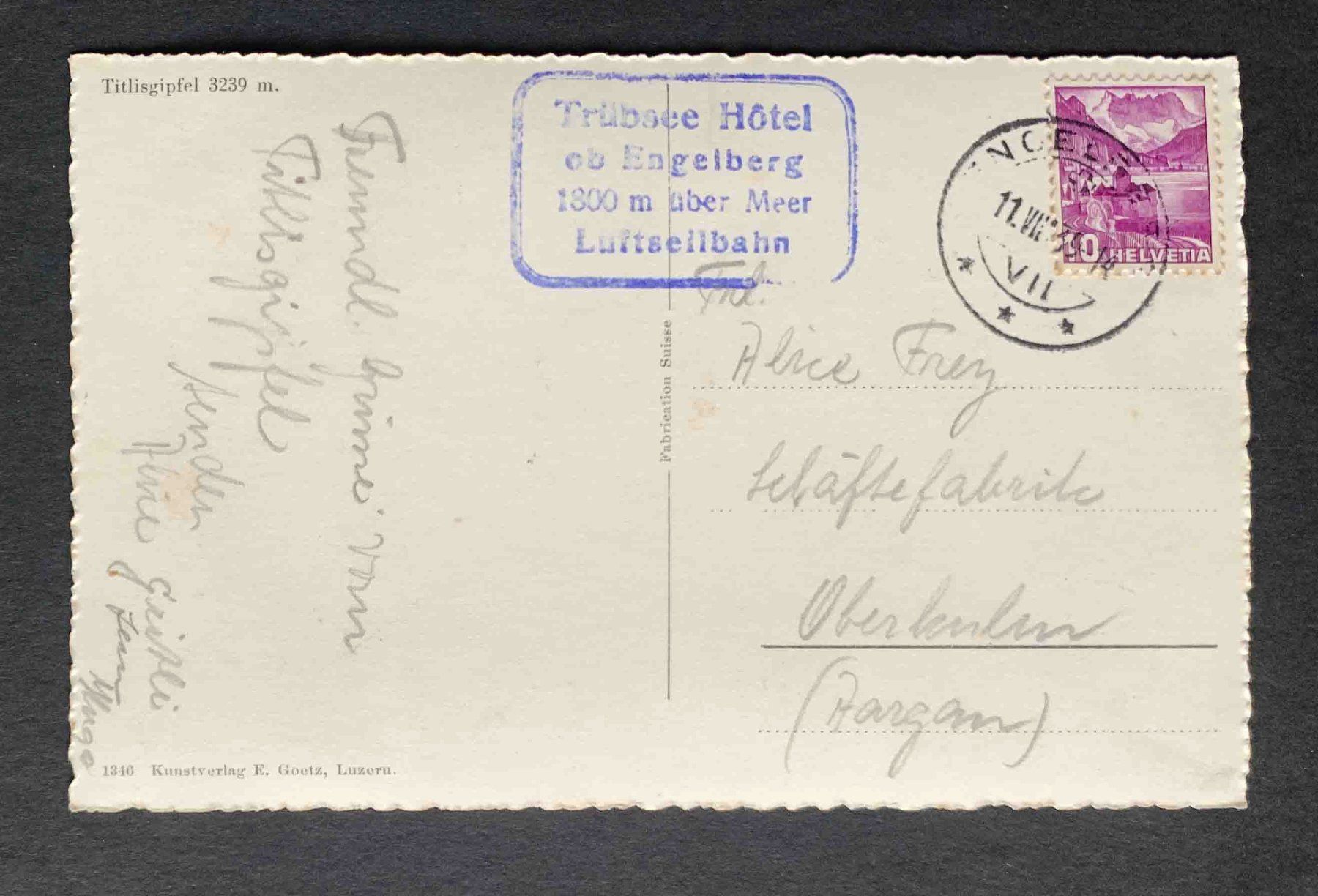 Cartoline postali: AK Engelberg Titlisgipfel gelaufen – Usato da Goldau venduto da artelier1 1