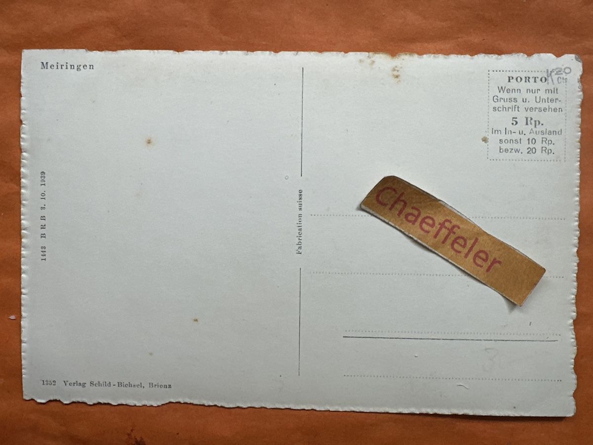 Cartoline postali: Alte Ansichtskarte Meiringen  – Usato da Zürich venduto da Chaeffeler 1